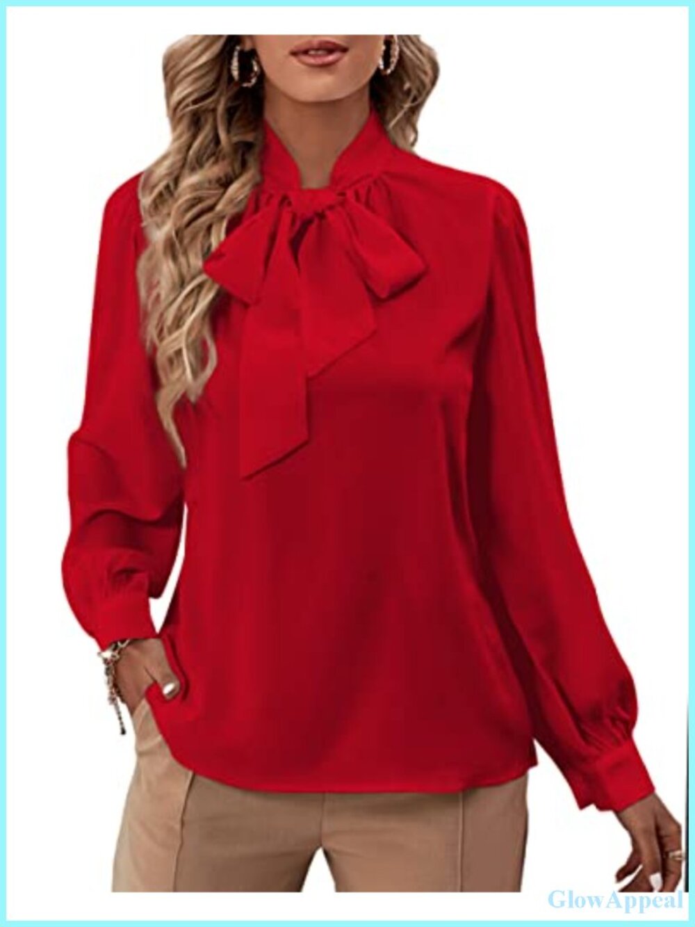 Chiffon Bow Tie Neck Long Sleeve Blouse Office Work Top